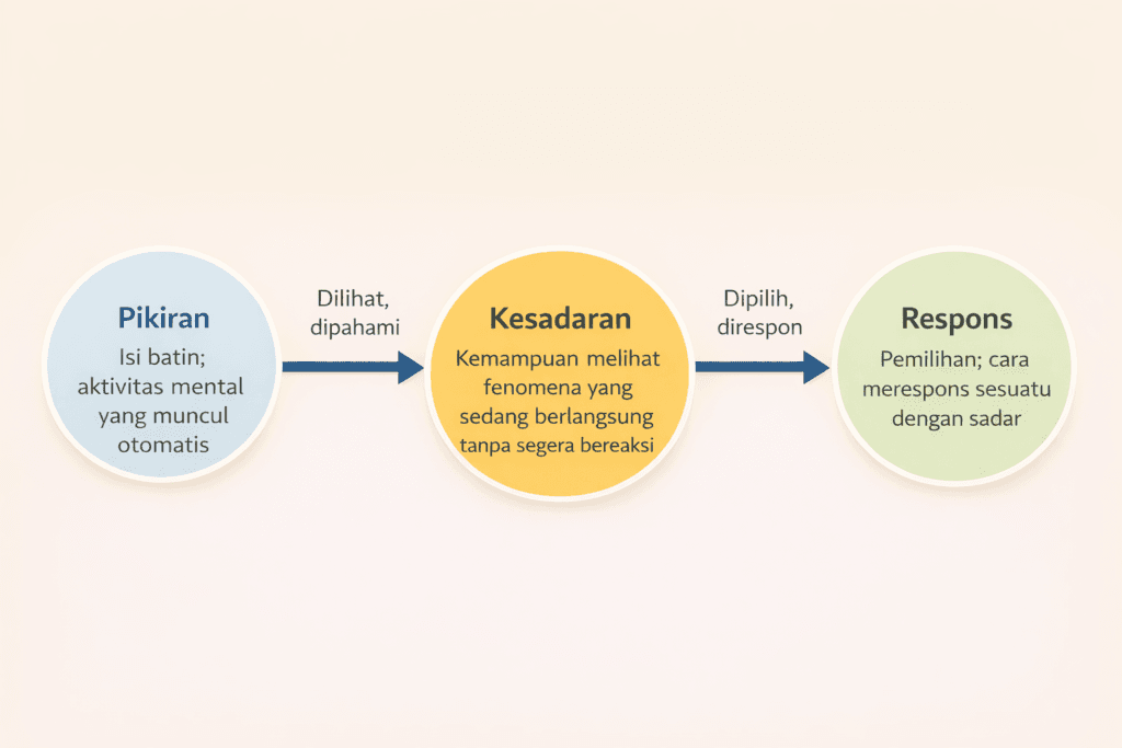 diagram hubungan pikiran kesadaran dan respons manusia