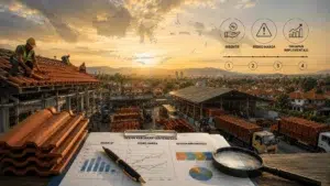 Infografik desain kebijakan gentengisasi, insentif, risiko harga, kapasitas industri, dan tahapan implementasi