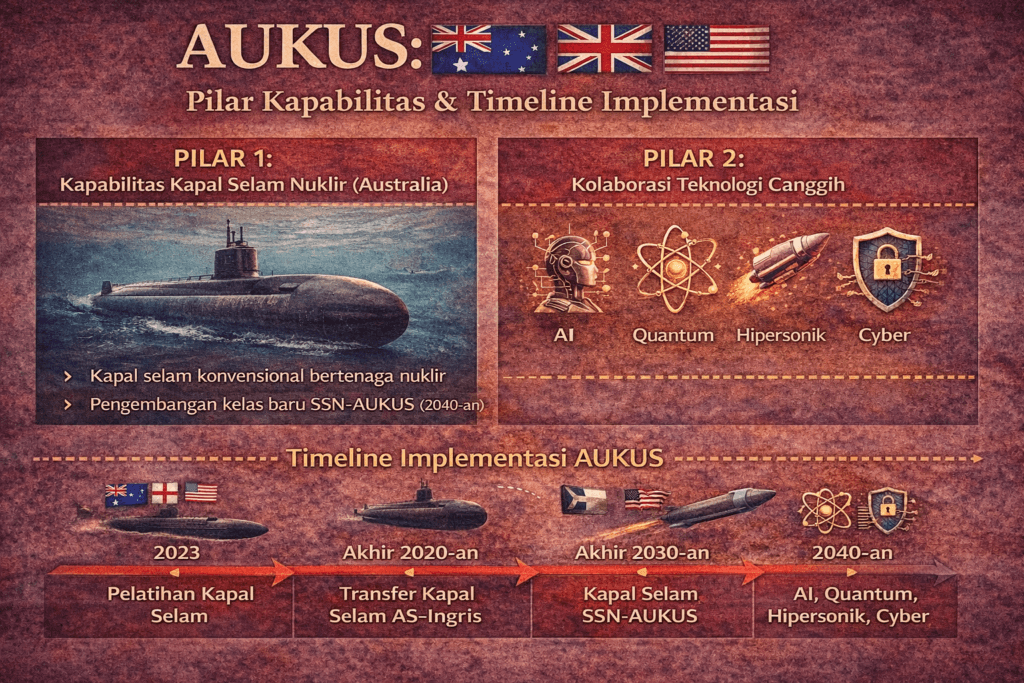 aukus pilar kapabilitas kapal selam nuklir dan teknologi militer