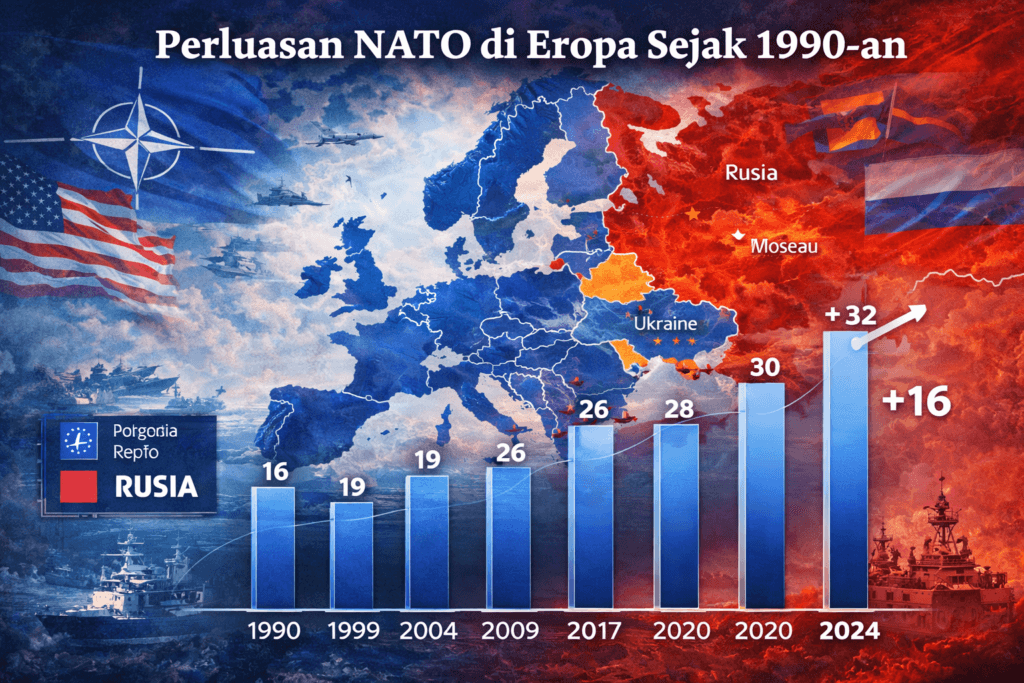 grafik perluasan nato eropa sejak 1990 negara anggota nato
