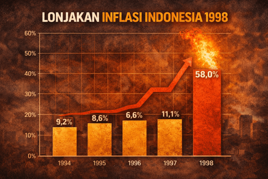 lonjakan inflasi indonesia saat krisis 1998