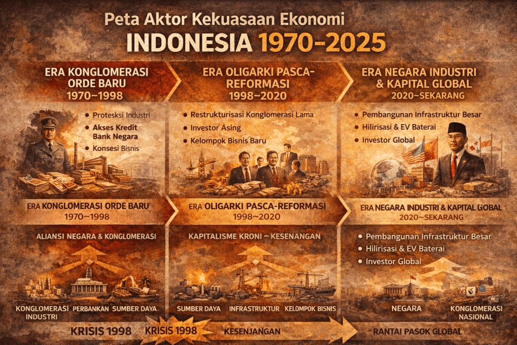perubahan aktor kekuasaan ekonomi indonesia 1970 sampai 2025