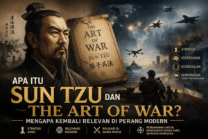 Ilustrasi Sun Tzu The Art of War buku klasik strategi militer China