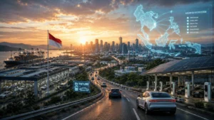 Ilustrasi ambisi Indonesia menjadi pusat industri EV Asia Tenggara dengan nikel dan baterai